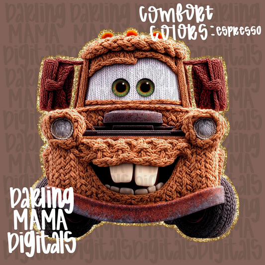 VERY LIMITED yarn texture brown tow truck