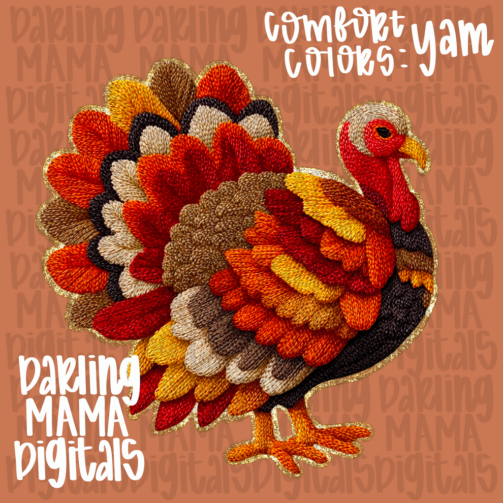 LIMITED yarn texture thanksgiving turkey – Darling Mama Digitals