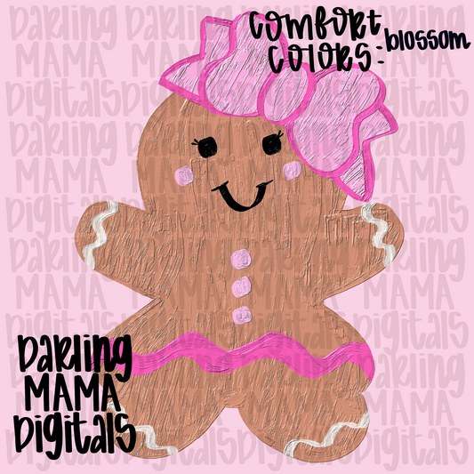 LIMITED real paint texture pink bow gingerbread