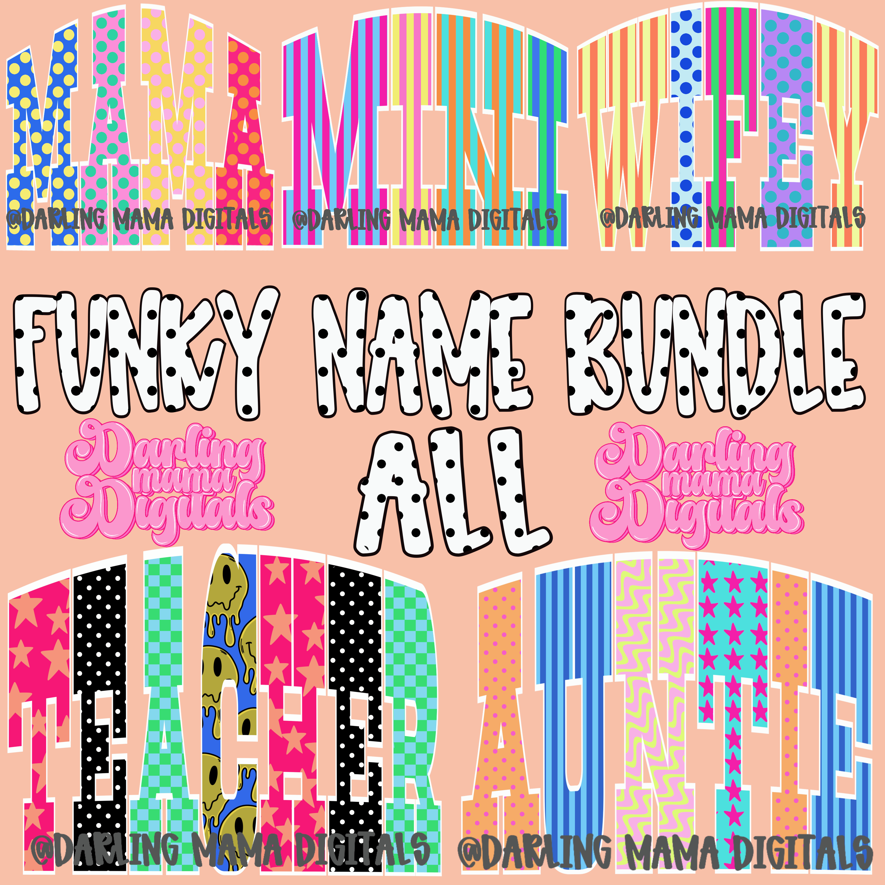 Complete funky name bundle includes all 25 – Darling Mama Digitals