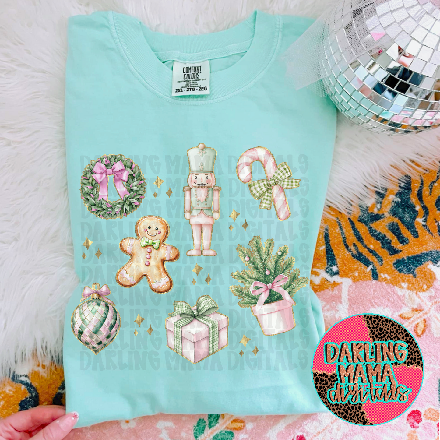 Grand millennial pink Christmas collage