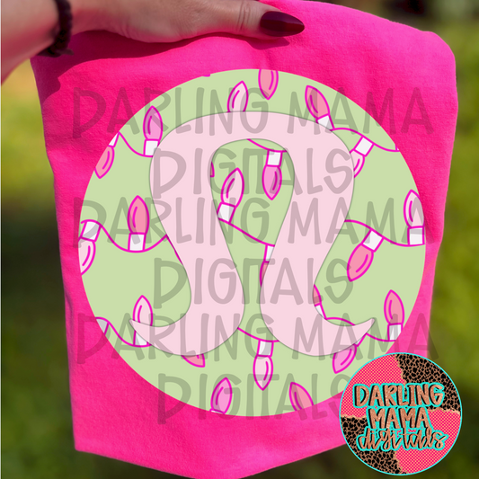 Green and neon pink Christmas lights L*l*