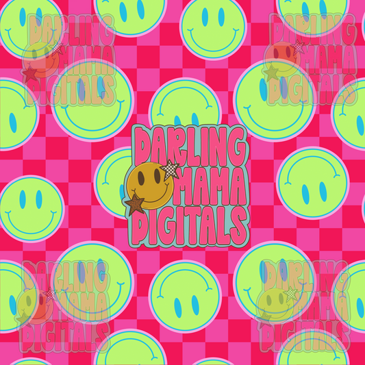 Neon smiley seamless