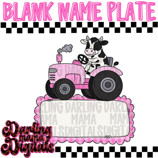 Girl cow on tractor