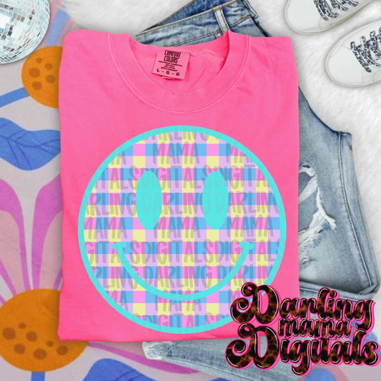 Pastel Checkered Smiley