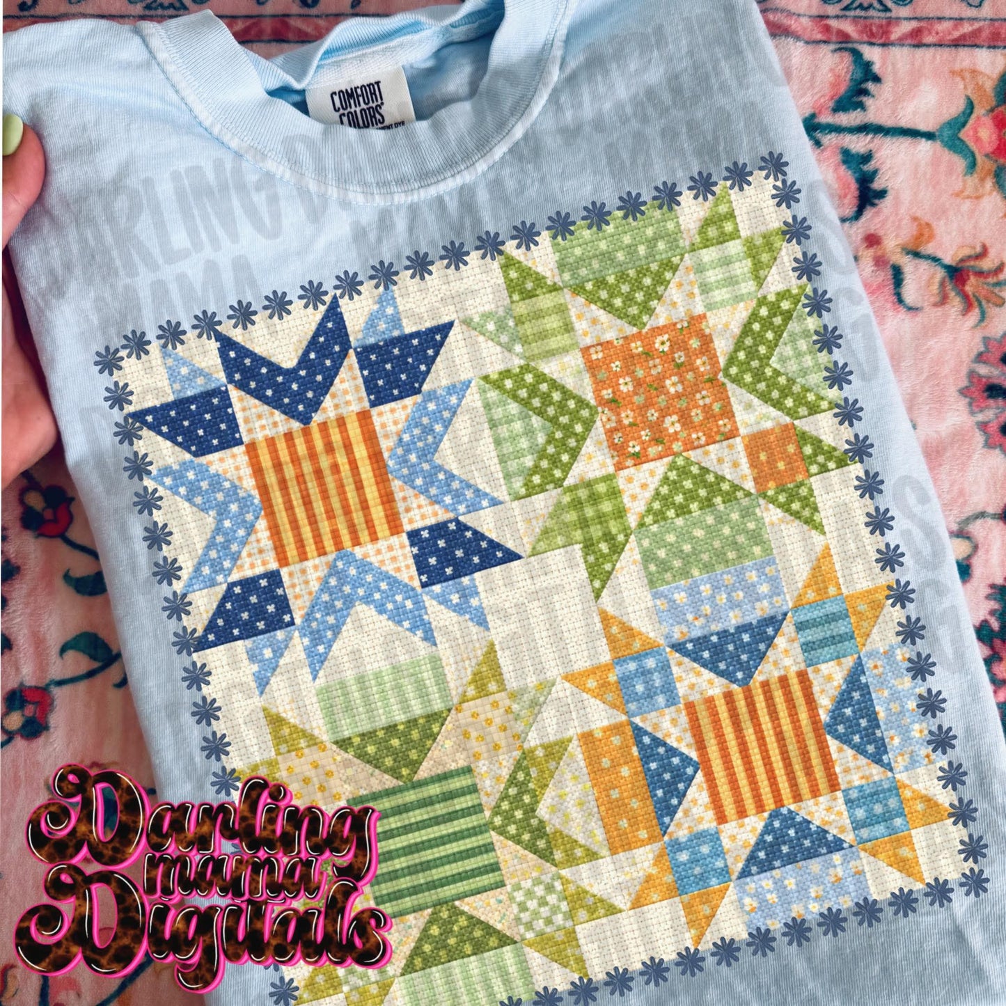 Blue & Green Quilted