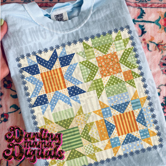 Blue & Green Quilted