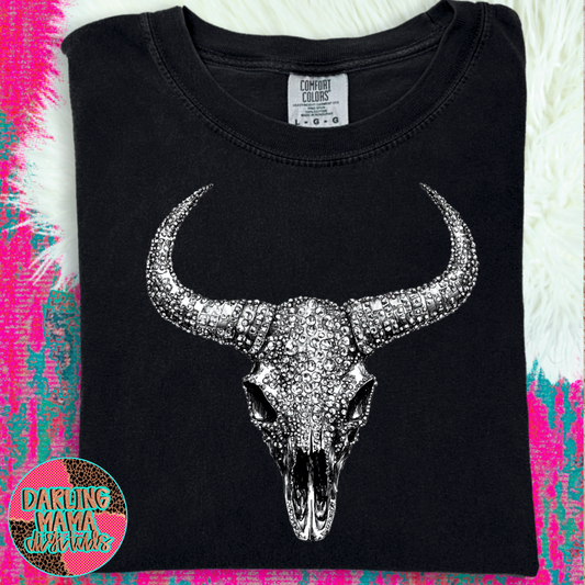 Rhinestone Longhorn Skull