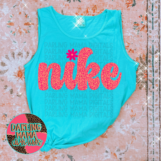 Neon pink and orange cheetah flower N*ke