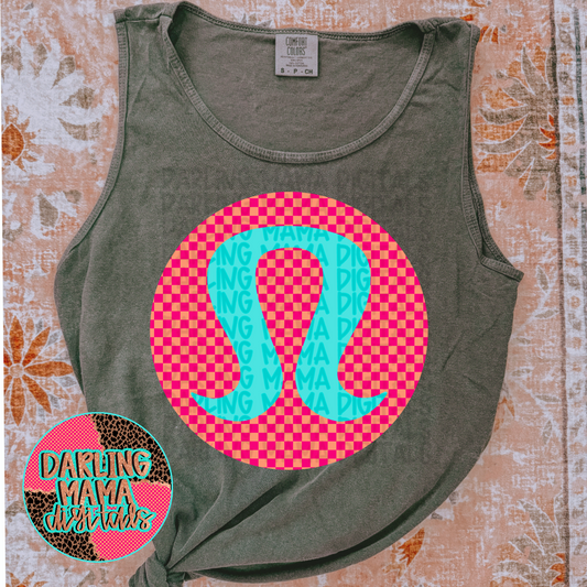 Neon Blue checkered LL