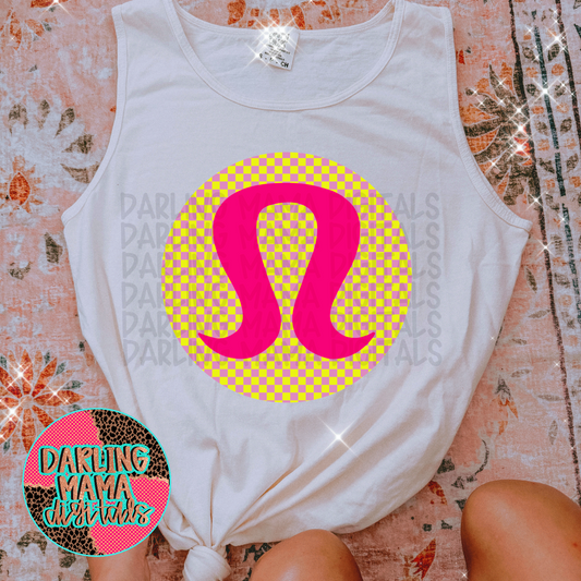 Neon pink checkered LL