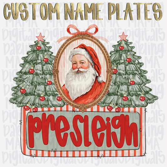 Vintage Santa and trees custom