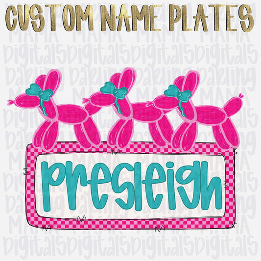 Checkered Balloon Dog Custom