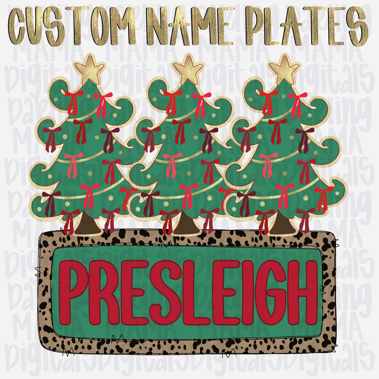 Red Bow Christmas tree Custom