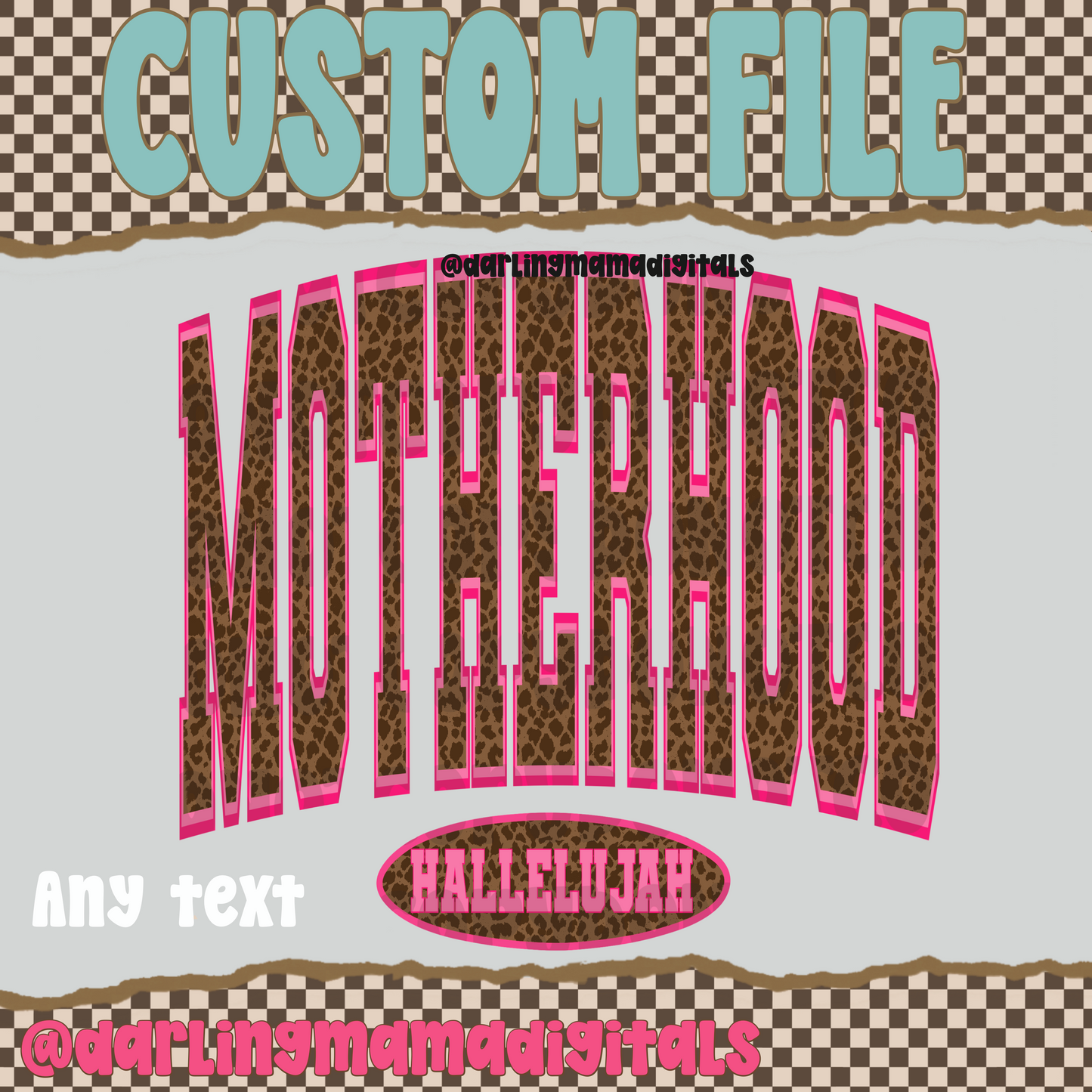 Custom leopard varsity (top and bottom text)