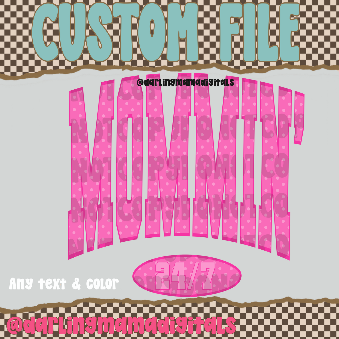 Custom polka dot varsity (top and bottom text)