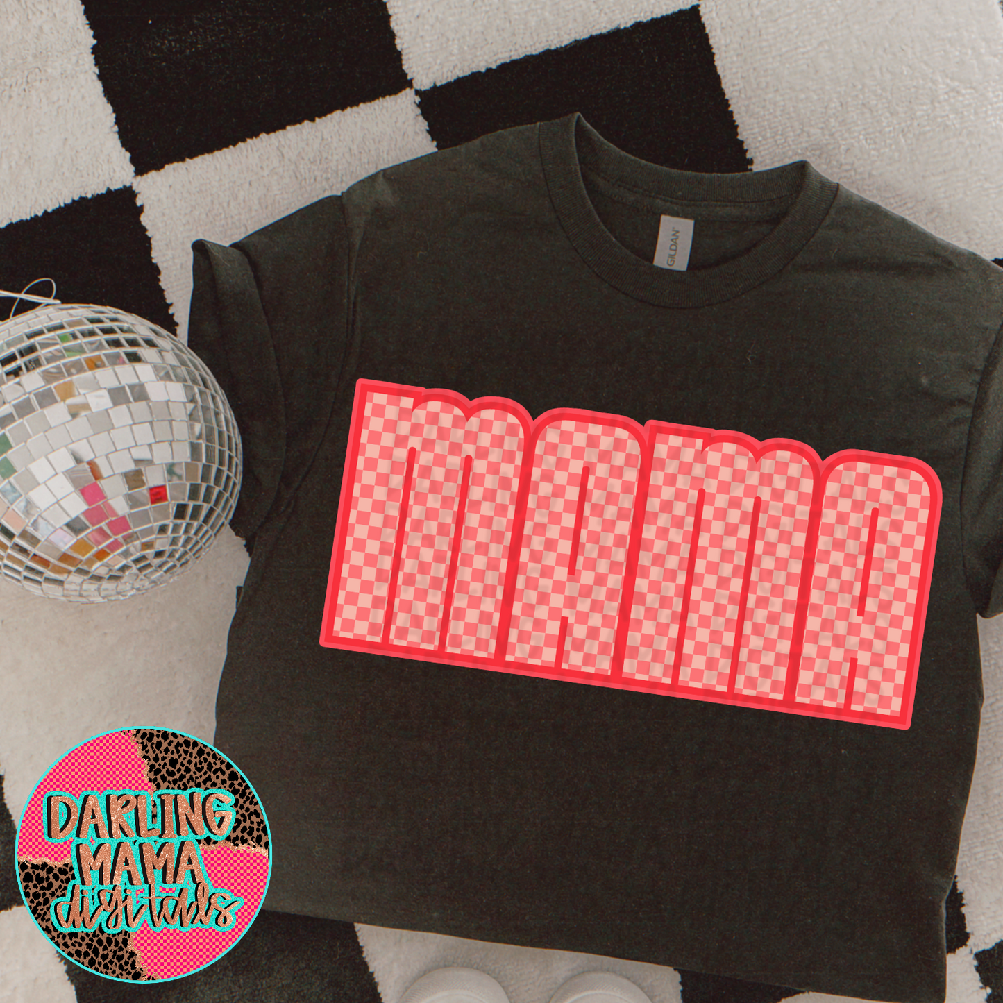 Peachy checkered Mama