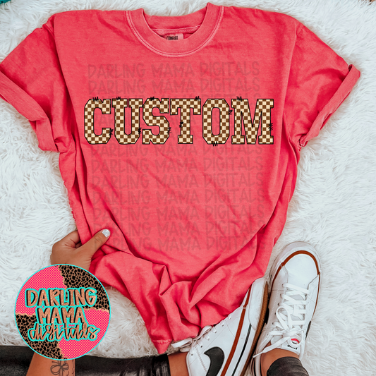 Tan Checkered Custom Name
