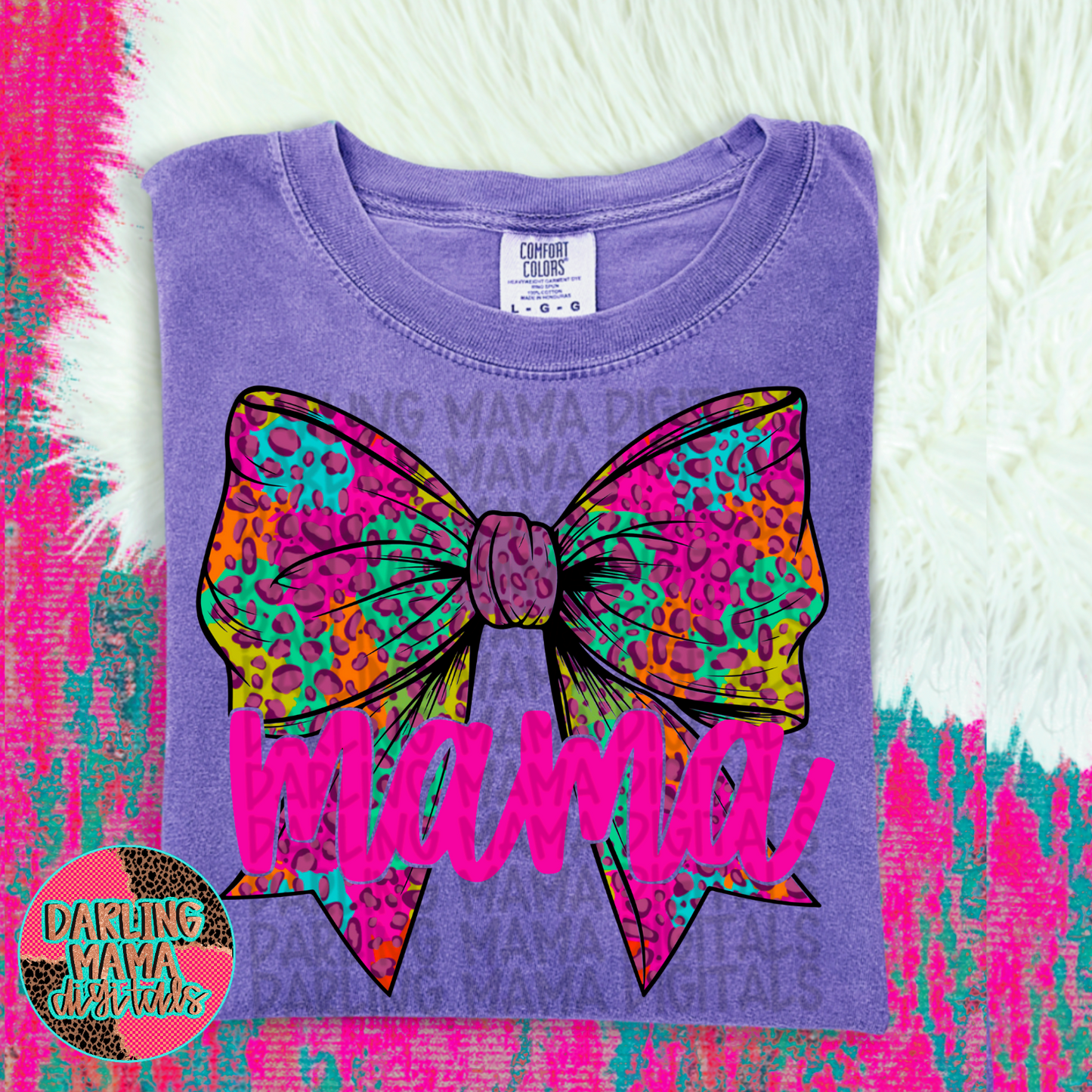 Colorful Cheetah Bow Mama