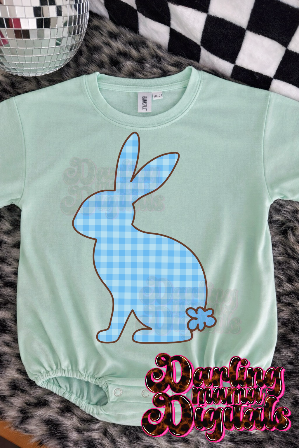 Blue gingham bunny