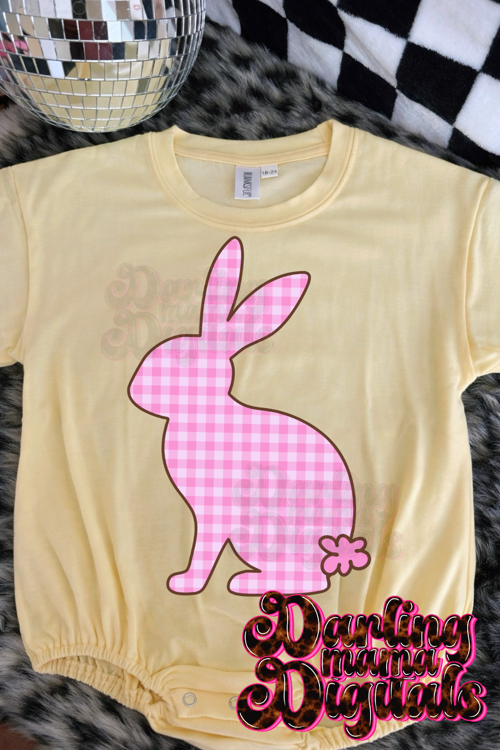 Pink gingham bunny