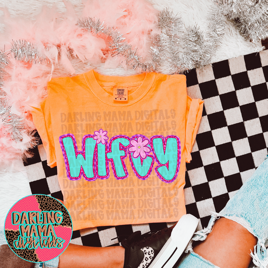 Funky Purple Checkered Wifey