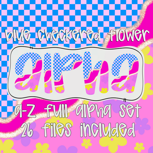 Blue Checkered Flower Alpha