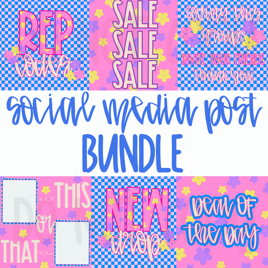 Blue Checkered Social Media Post