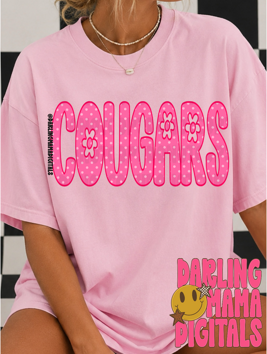 Pink dotted flower cougars