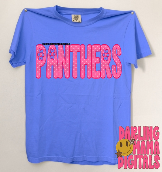 Pink dotted flower panthers