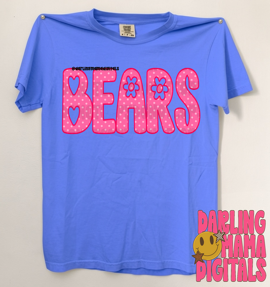 Pink dotted flower bears