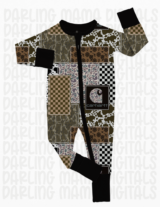 Cow Print Camo C*rh*rtt Patchwork Seamless