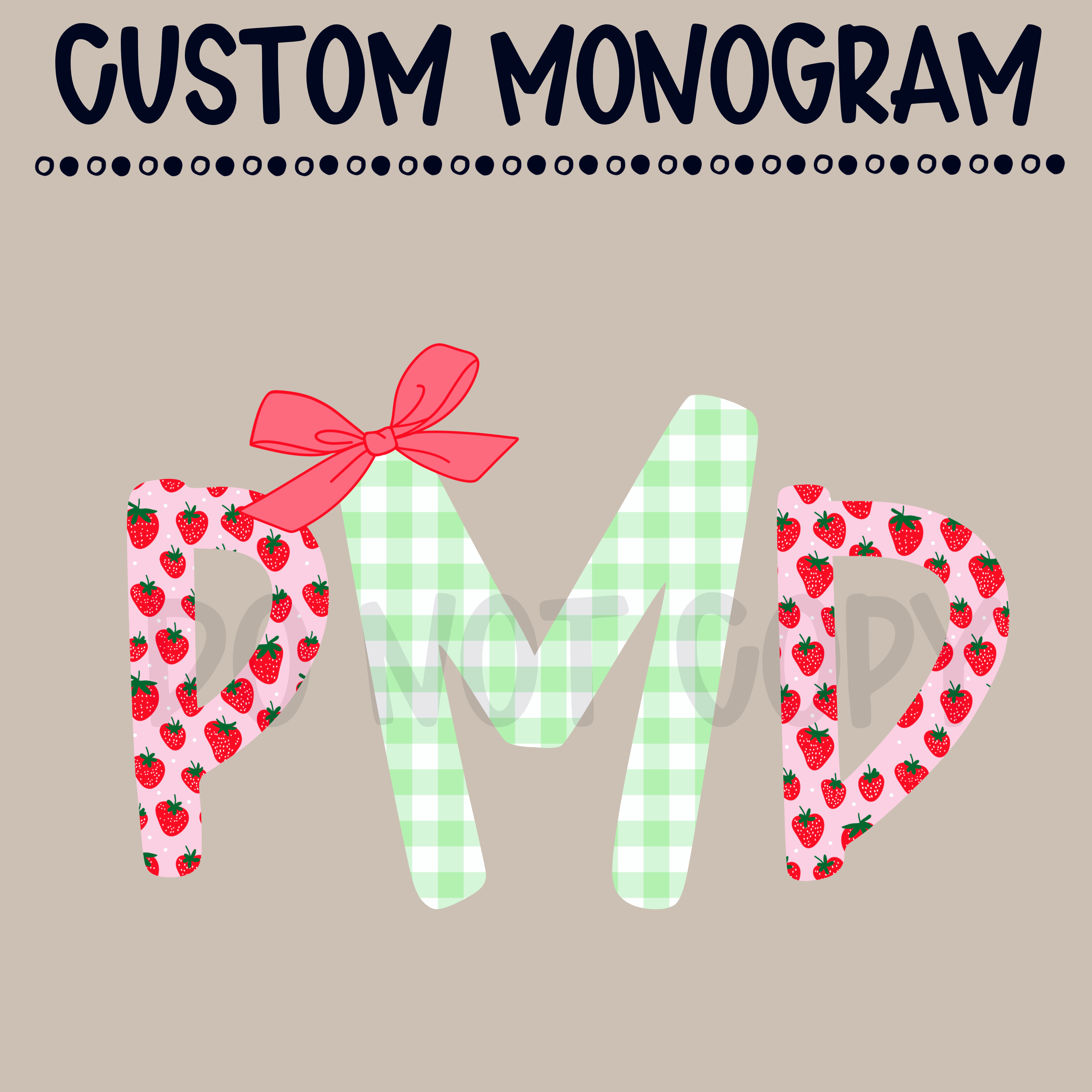 Strawberry Monogram – Darling Mama Digitals
